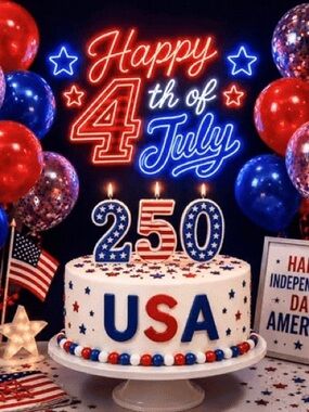 USA Patriotic Number Candles Set - Red, White & Blue